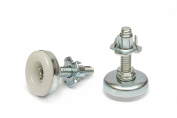 Patín con Tuerca 25mm Hilo 1/4. Blanco