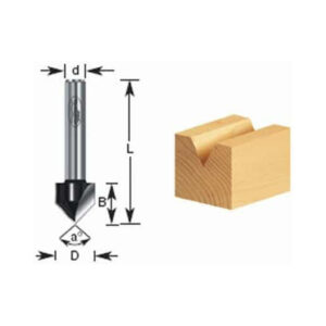 Fresa 180-14 Ranura V 90º 1/2" Eje 1/4"