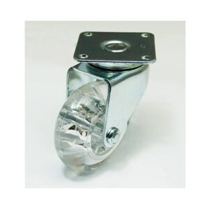 Rueda Giratoria 2" Transparente con Base 91000