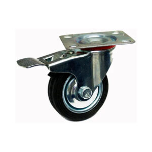 Rueda Goma 3" con Freno Y Base